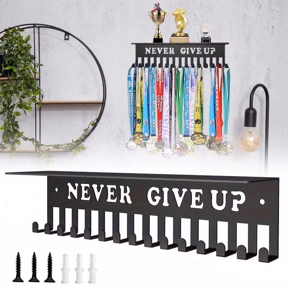 FLAVORA Black Medal and Sports Display Rack, Wall Mounted, Width: 60 cm – 2