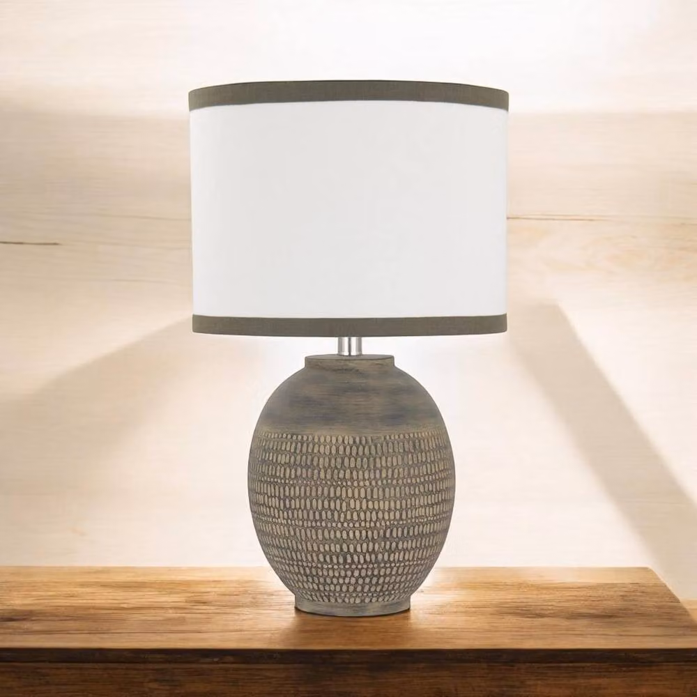 Minster Ceramic Table Lamp in Brown, W: 28 cm, D: 28 cm, H: 24 cm – 3