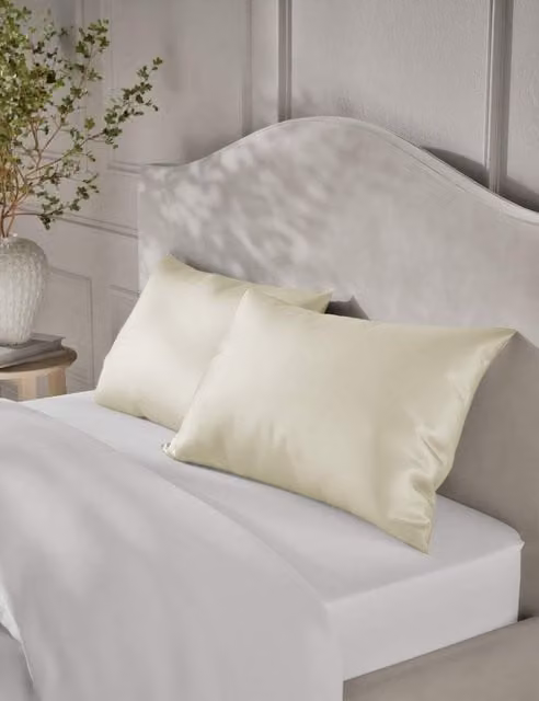 M&S Pure Mulberry Silk Pillowcase in Beige