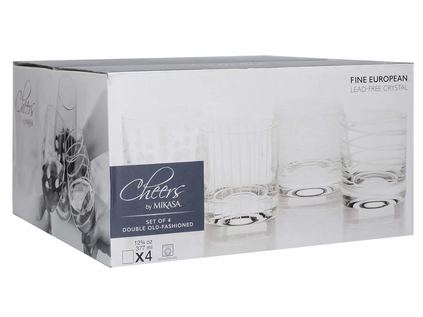 Mikasa Cheers Set of 4 Transparent Crystal Glass Tumblers, 360 ml – 3