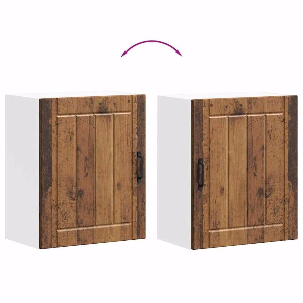 Berkfield Home Lucca Kitchen Wall Cabinet in Brown Old Wood Engineered Wood W/D/H: 60.0 x 31.0 x 50.0 cm – 3