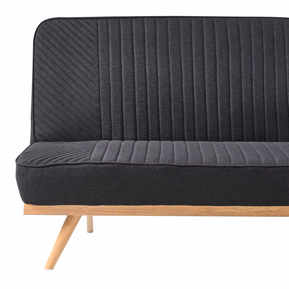 Wyld and Coco Black 2-Seater Fabric Click Clack Sofa Bed with Matt, W/D/H: 191 x 140 x 84 cm – 5