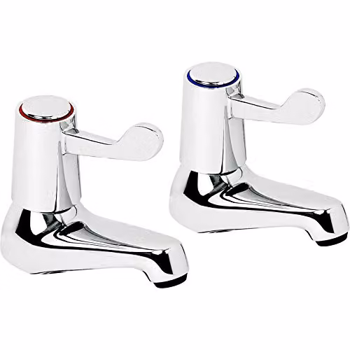Nes Home Jims Twin Contract Basin Pillar Taps in Chrome with Quarter Turn Brass Construction – 2