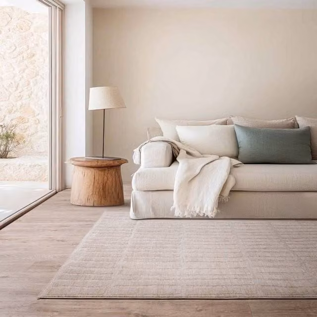 The Rug Shop UK Machine Woven Modern Abstract Area Rug in Sand and Beige, W: 240 cm, D: 320 cm
