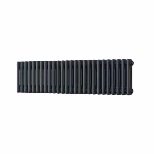 UK Radiators Alpha 3 Column Horizontal Traditional Cast-Iron Style Radiator in Anthracite Grey, W: 1177 mm, H: 300 mm – 2