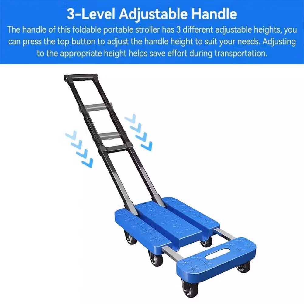 KORVIXA Heavy Duty 270kg Folding Hand Truck, Blue, W: 52 cm, H: 1000 cm – 4