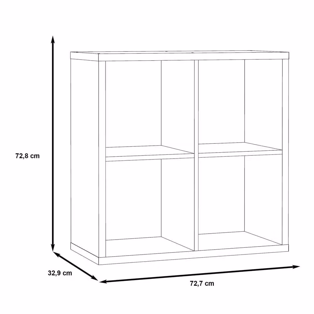 Wyld Haus Driftstone 4 Cube Grey Wood Storage Unit W/D/H: 72.8 x 32.9 x 32.9 cm – 3