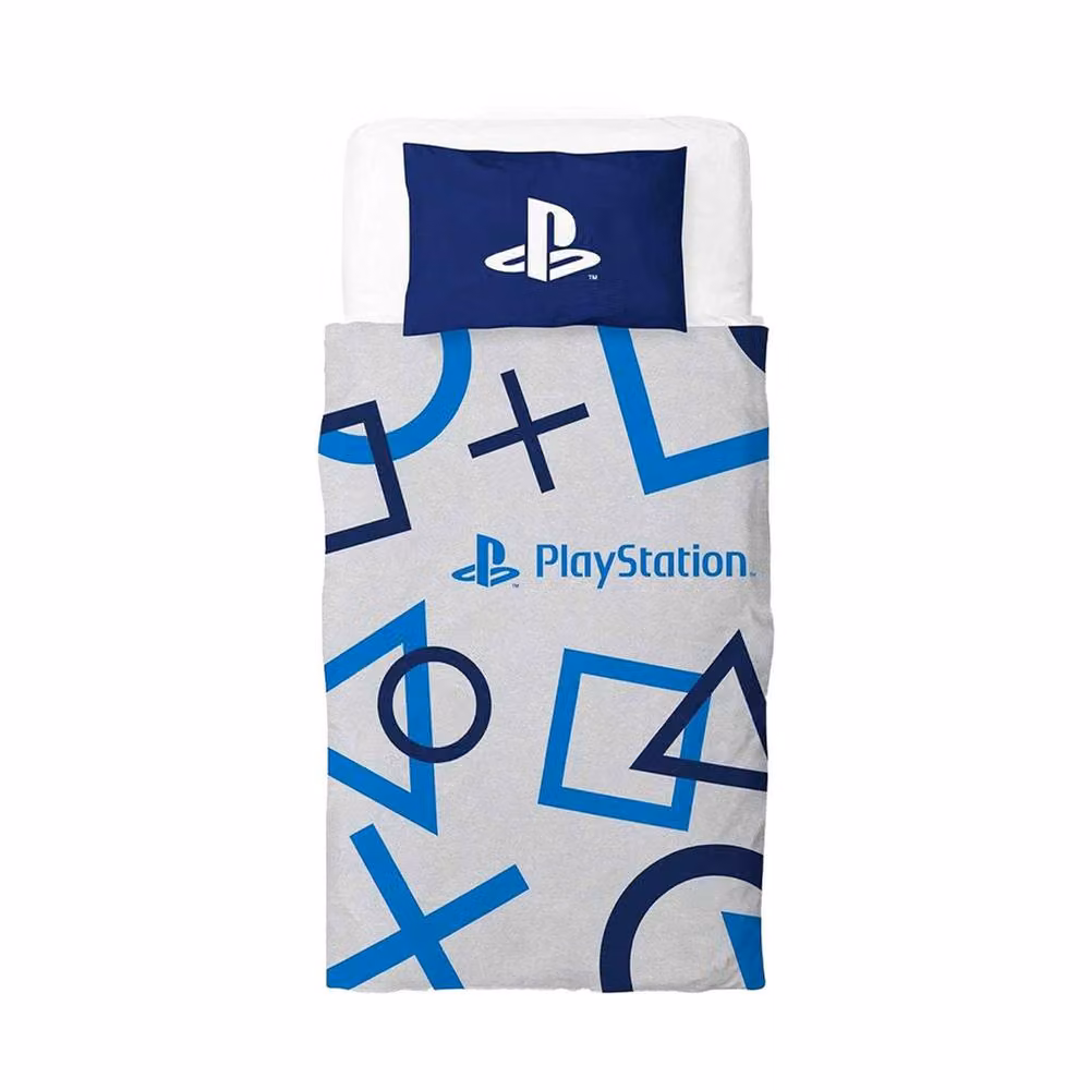 Playstation Reversible Graphic Duvet Cover and Pillowcase Set, Multicolour, W: 140 cm, L: 200 cm – 2