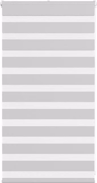 Berkfield Home Zebra Blind in Light Grey, W 90 cm x H 100 cm, Polyester Fabric