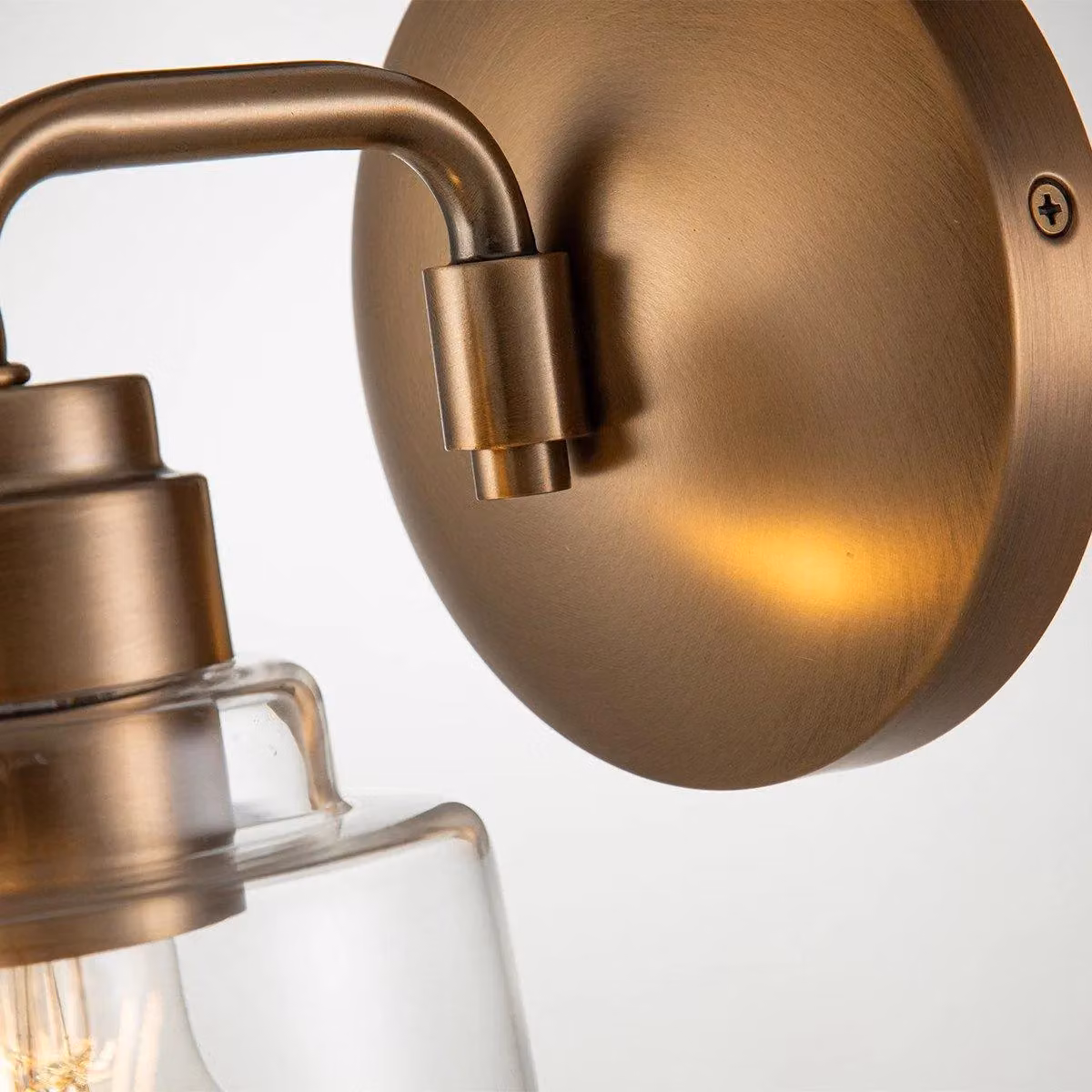 Kichler Aivian Dome Industrial Wall Lamp in Weathered Brass and Yellow Glass – 2