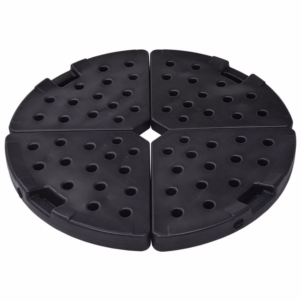 Berkfield Home Fan-shaped Umbrella Base, 4 Piece Set, Black – 2