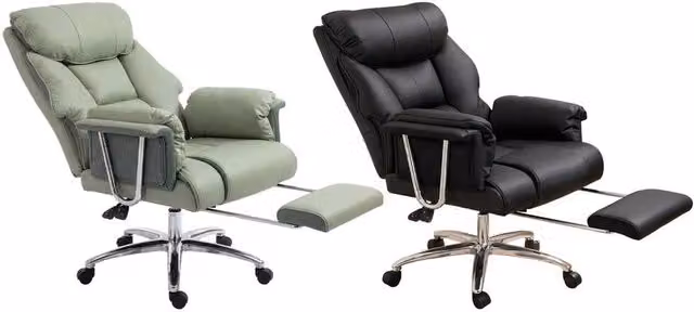 NESTLUNE Green Heavy Duty Executive Office Chair in Synthetic Leather with Headrest and Foot Ring