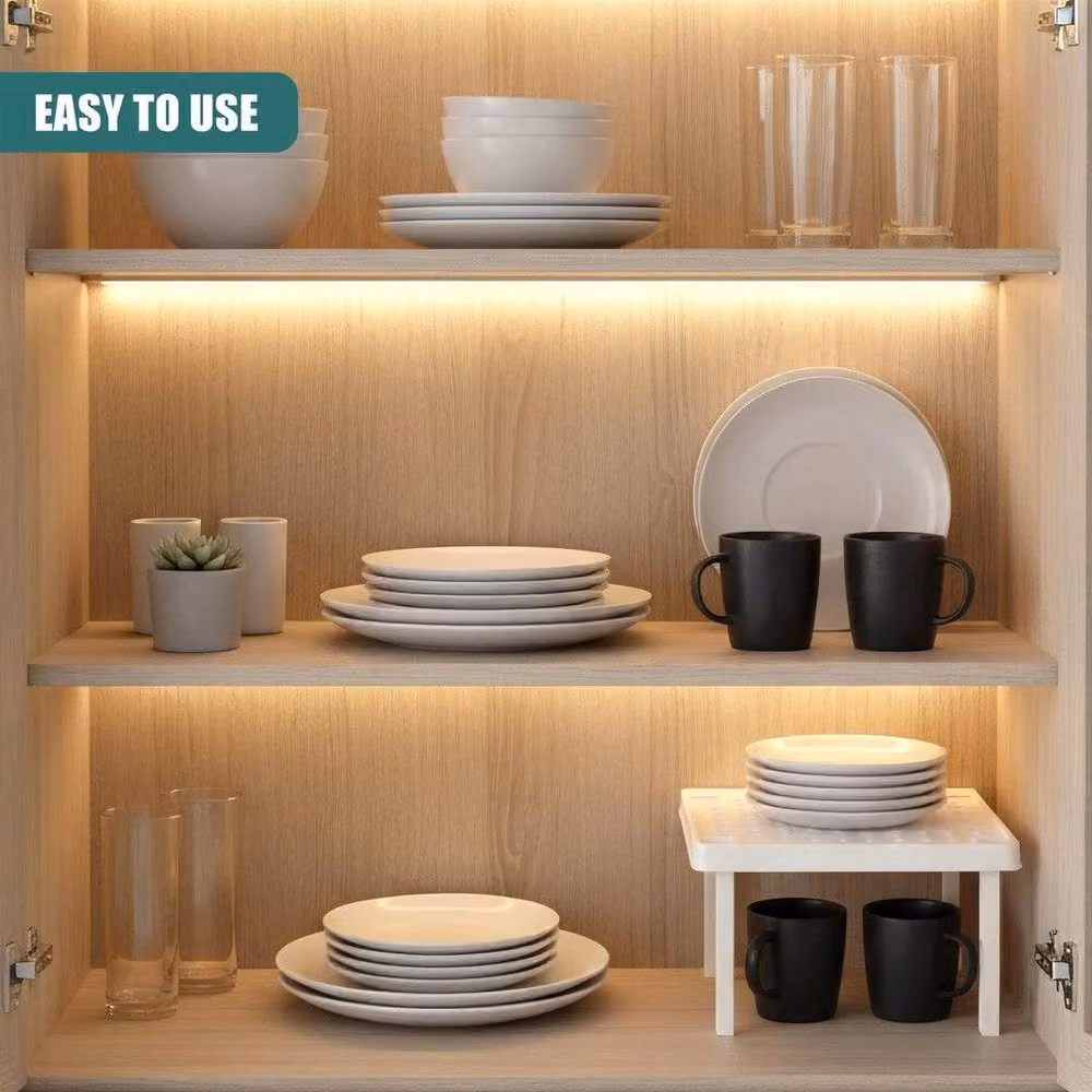 SPETLEK Stackable Square Plastic Shelf in White – 4