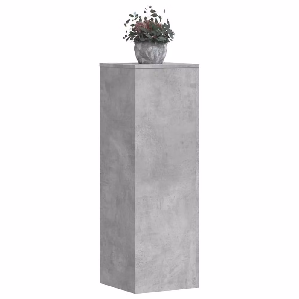 Berkfield Home Set of 2 Square Plant Stands, Grey Engineered Wood, W/D/H: 33 x 33 x 100 cm – 2