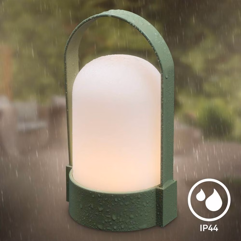 Briloner Wireless Rechargeable LED Table Lamp with Touch Dimming, IP44 Outdoor Rated, Green, H x W x D: 15.5 x 9 x 8 cm – 3