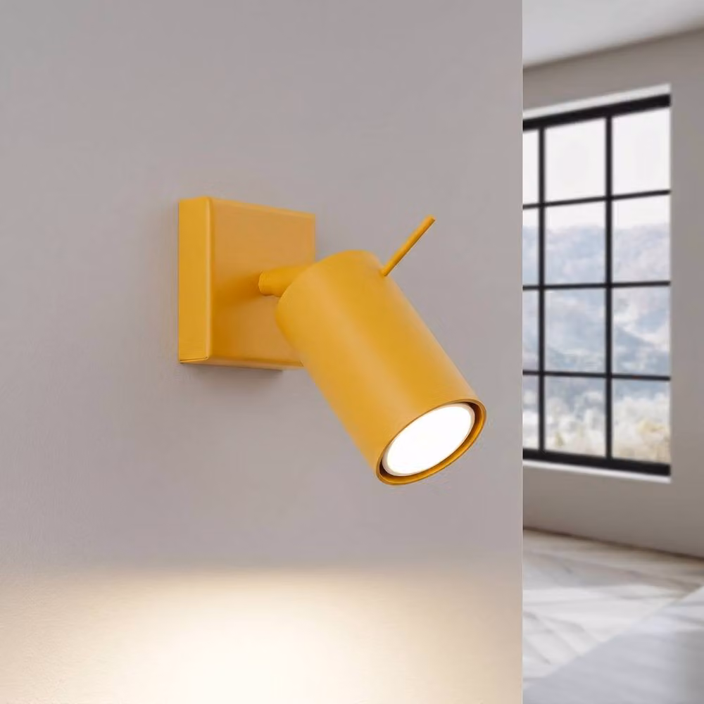 Sollux Lighting Modern Ring Wall Lamp in Yellow, W/D/H: 8 x 8 x 16 cm – 2