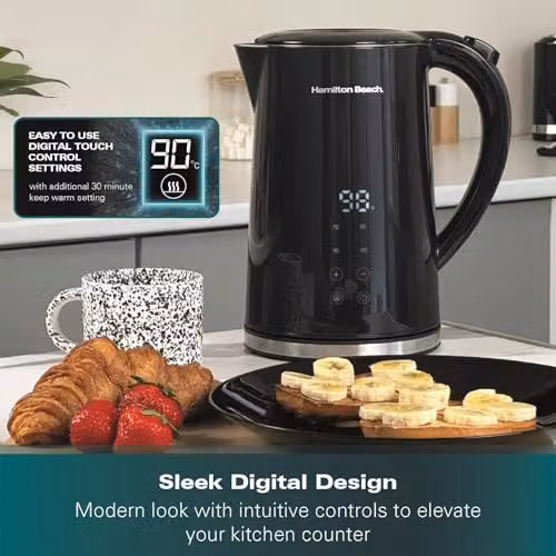 Hamilton Beach FlexiControl Digital Variable Temperature Electric Kettle, 1.7L, Black – 4