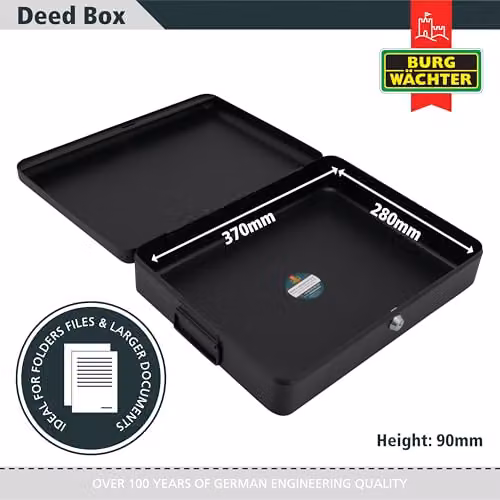 Sterling DB02 Black Steel A4 Document Box with Handles – 6