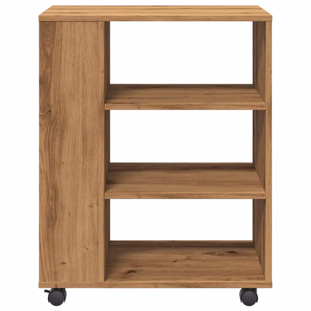 Berkfield Home Artisan Oak Rolling Cabinet in Brown, W/D/H: 60 x 35 x 75 cm – 4
