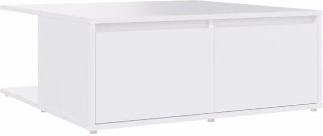 Berkfield Home White Square Coffee Table in Engineered Wood W/D/H: 80 x 80 x 31 cm – 1