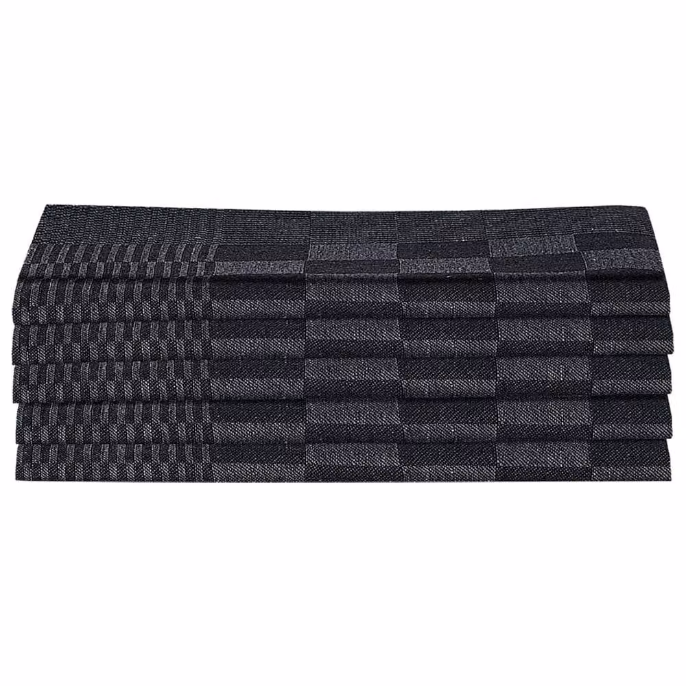 Berkfield Home 20 Piece Checked Cotton Towel Set in Black, Grey and Multicolour – 4