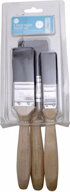 Three Piece Professional Multicolour Wood Brush Set