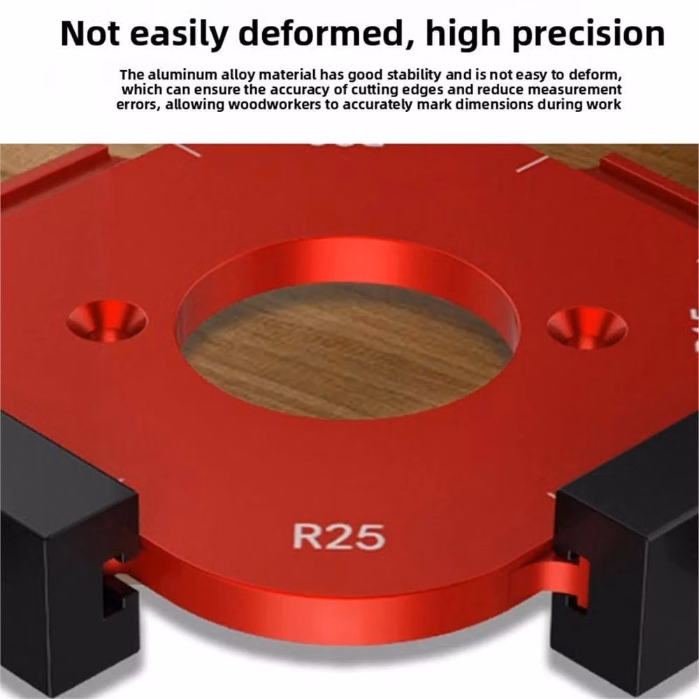 Kelvenix 2-Piece 4-in-1 Aluminum Alloy Woodworking Corner Radius Router Jig in Red – 3