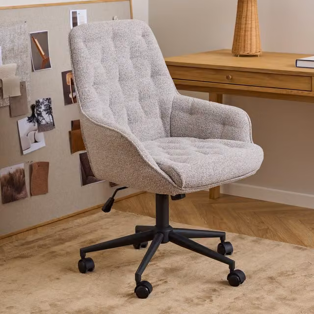 Furniture To Go Erik Vintage Swivel Task Chair in Beige Fabric