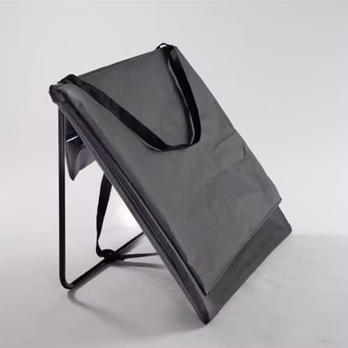 Harbour Housewares Folding Beach Sun Lounger in Grey with Adjustable Headrest and Canvas Fabric – 4
