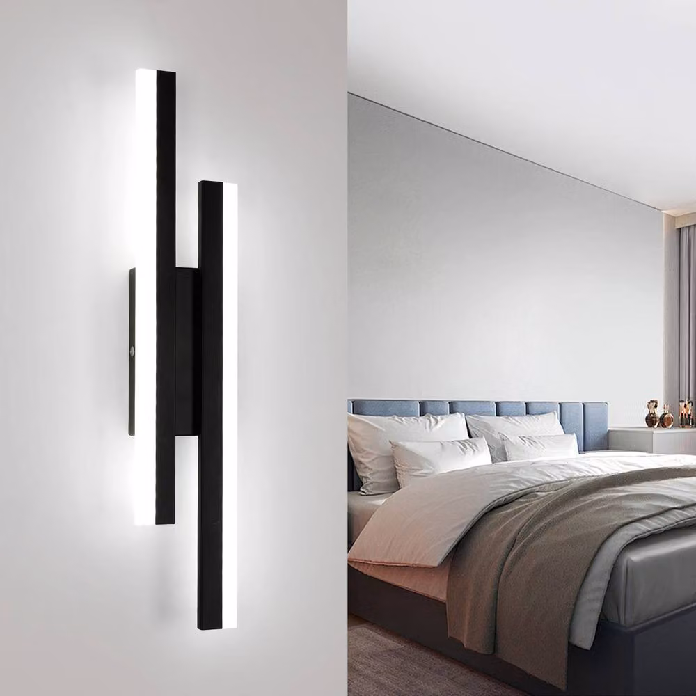 Pheashine 16W Black LED Linear Wall Sconce with Cool White Light, W: 40 cm – 2