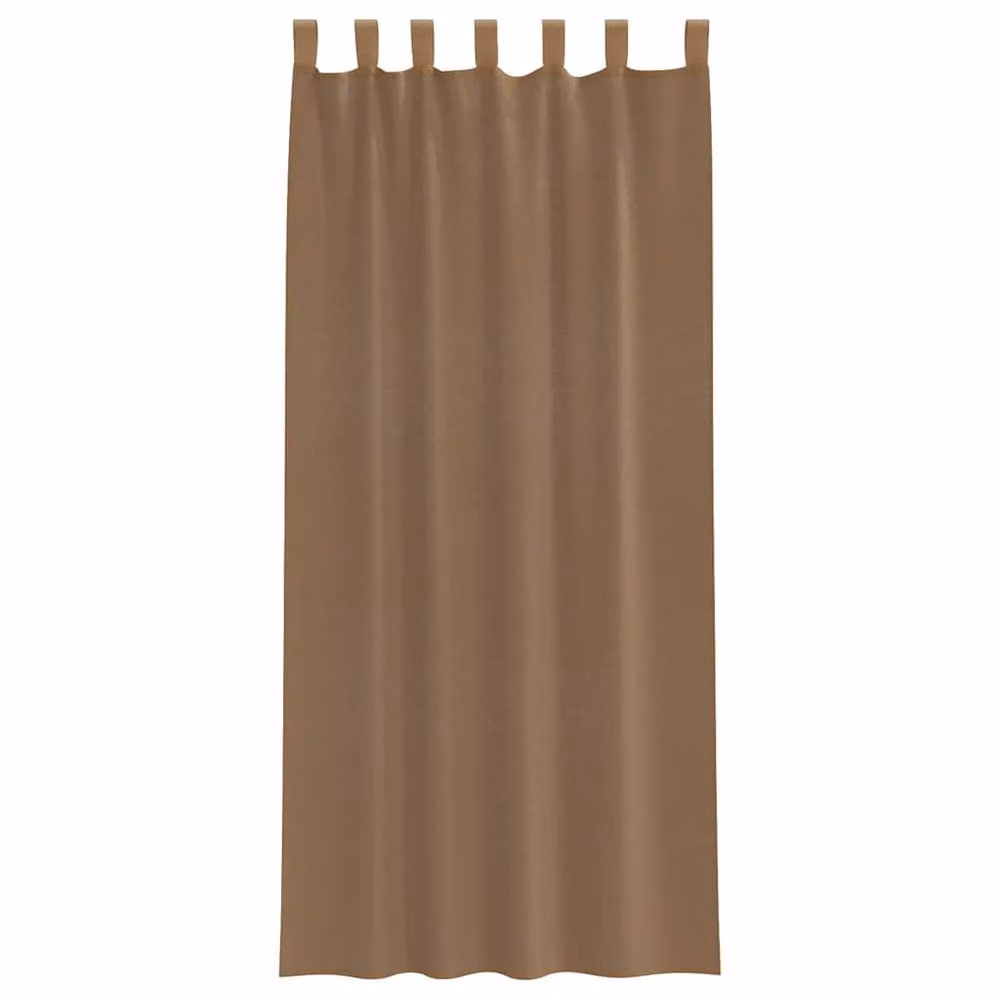 Berkfield Home Voile Fabric Panel Curtains with Tabs, 2 Pack, Brown, W: 140 cm, H: 245 cm – 2