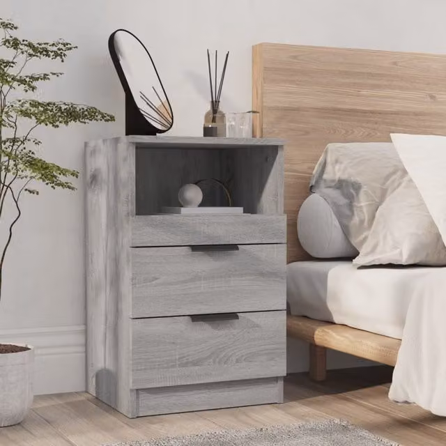 Berkfield Home Bedside Cabinet in Grey Sonoma Engineered Wood – 1