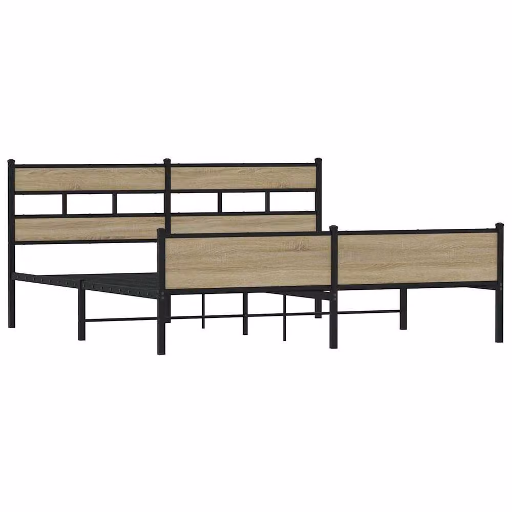 Berkfield Home Metal Bed Frame in Sonoma Oak, Super King Size, W/D/H: 180 x 200 cm – 3