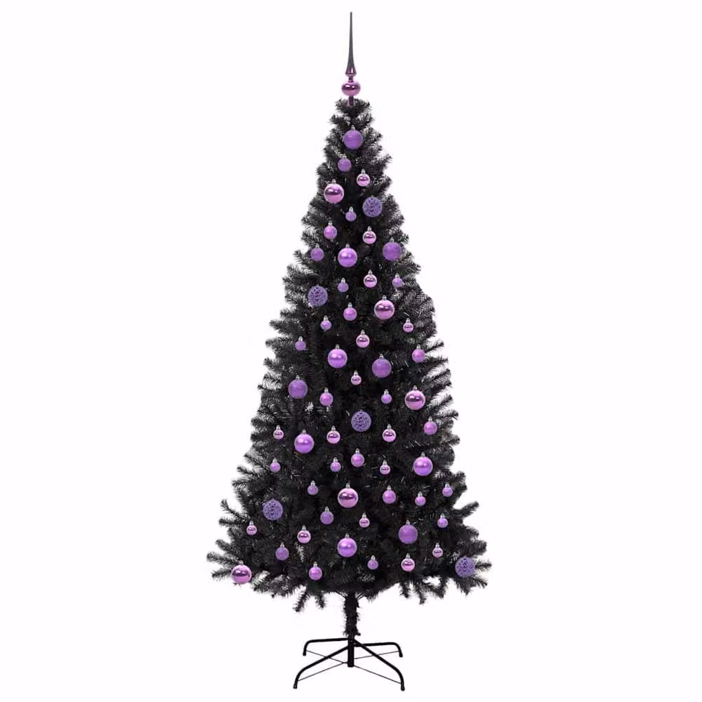 Berkfield Home Lush Christmas Tree with 300 LEDs and Stand, Black, Height: 180 cm – 4