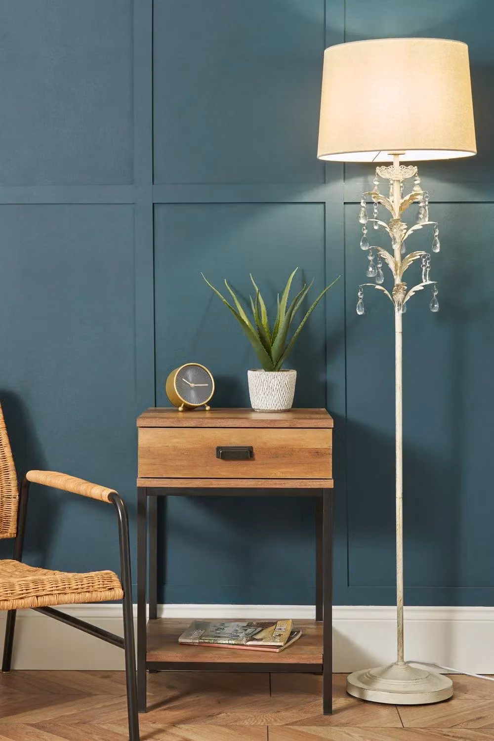 BHS Lighting Modern Beige Fabric Floor Lamp – 2