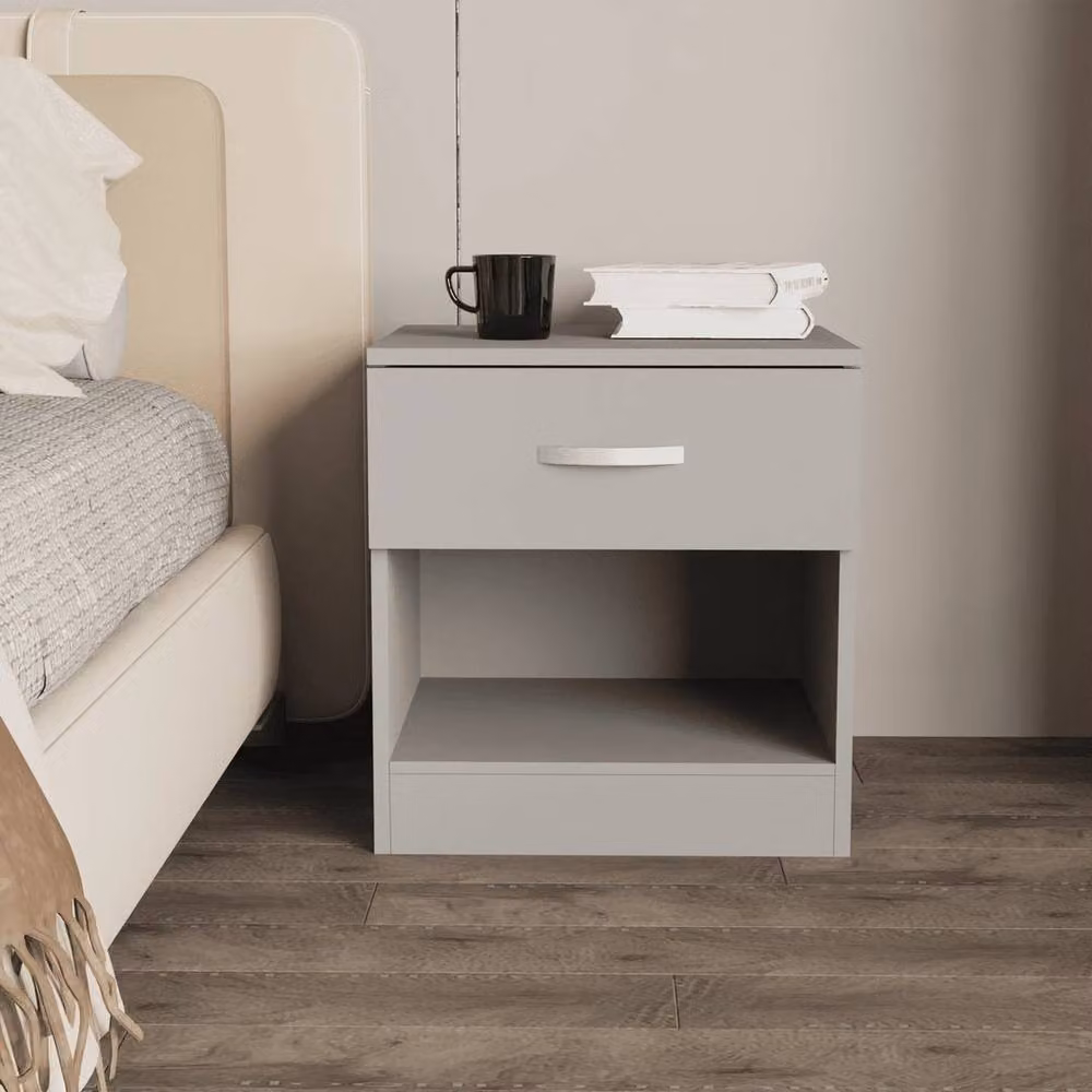 FLAVORA Modern Grey Bedside Table for your Bedroom – 3