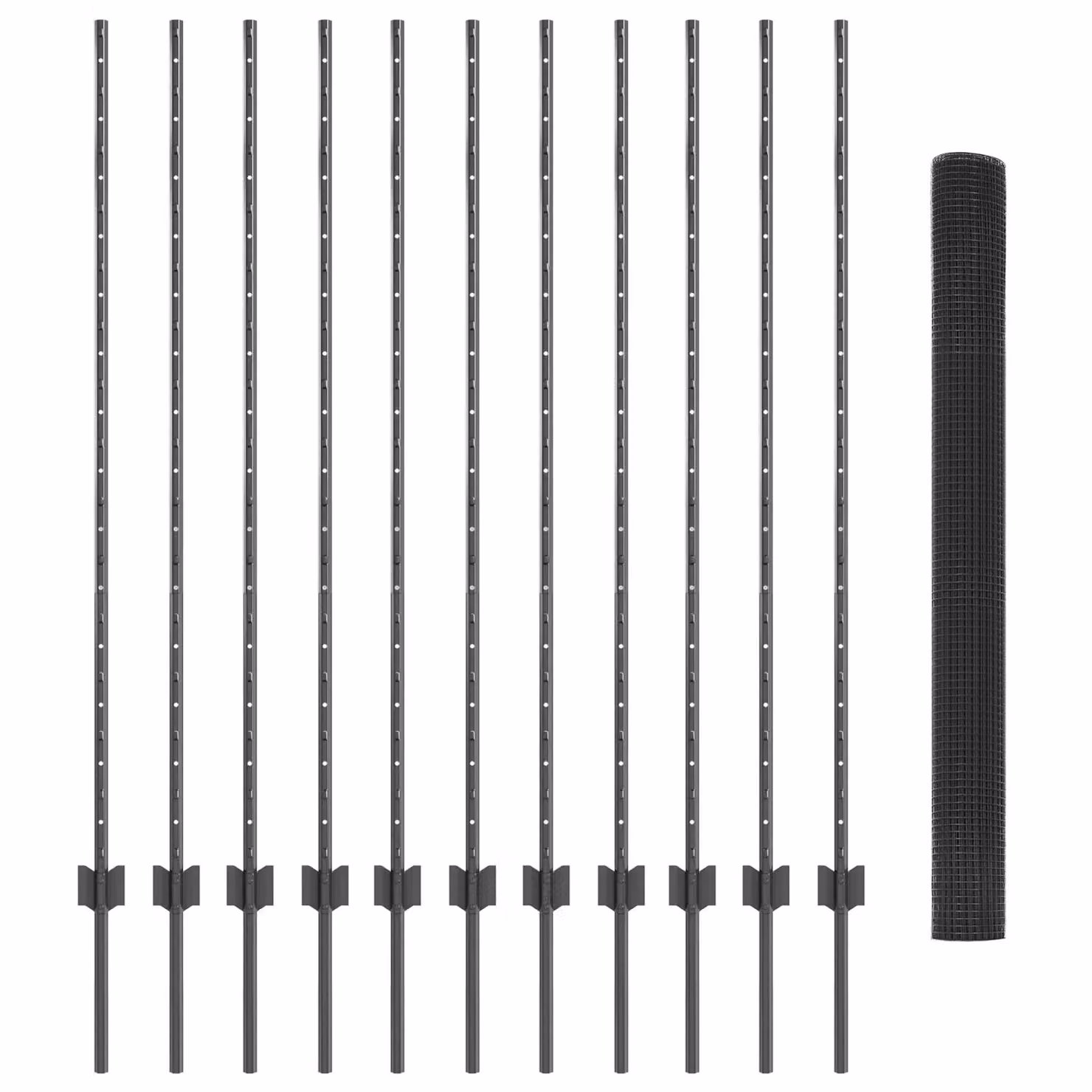 Berkfield Home Grey Steel Welded Wire Fence with 22 U-Profile In-Ground Posts, W: 25 m, H: 1.4 m – 2