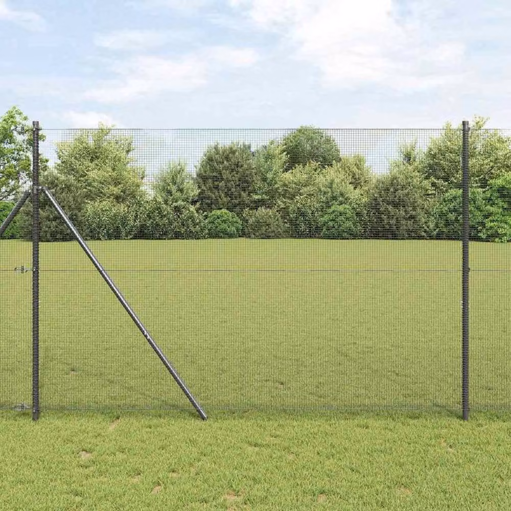 Berkfield Home Modern Welded Wire Fence in Dark Grey Steel, 1.5 x 50 m – 2