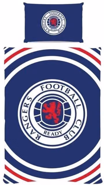 Rangers FC Pulse Reversible Duvet Cover and Pillowcase Set in Blue, Single