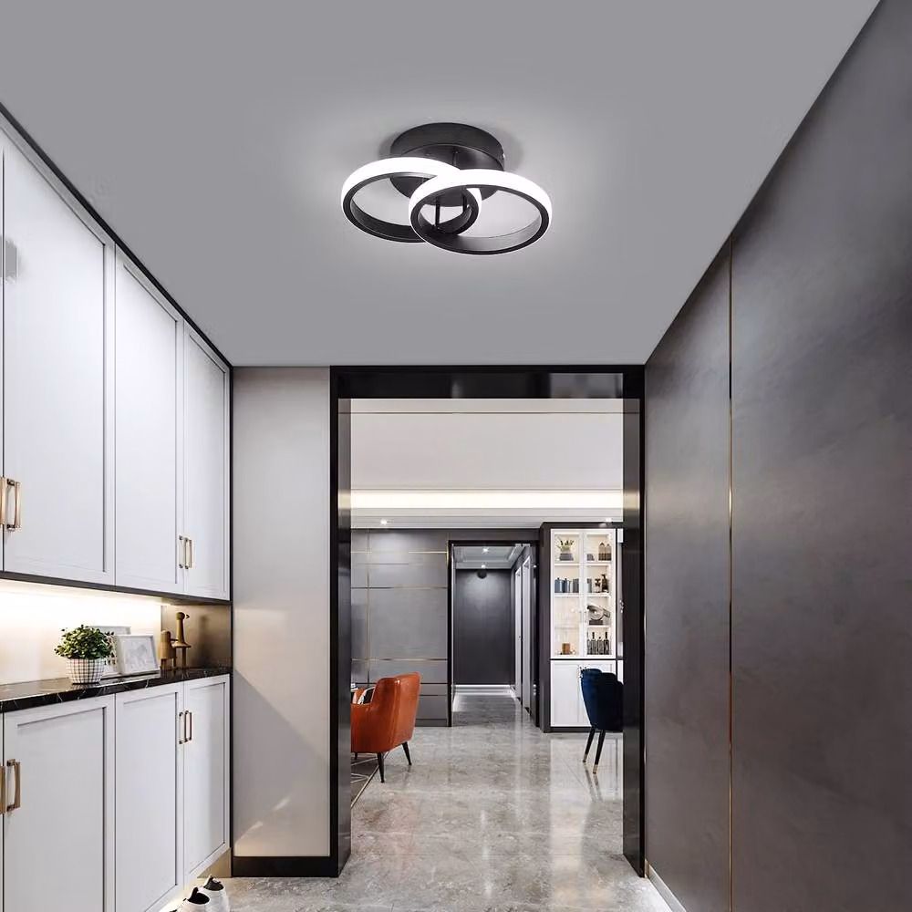 Goeco Modern Round LED Ceiling Light, 22W, 6500K Cool White, Black – 2