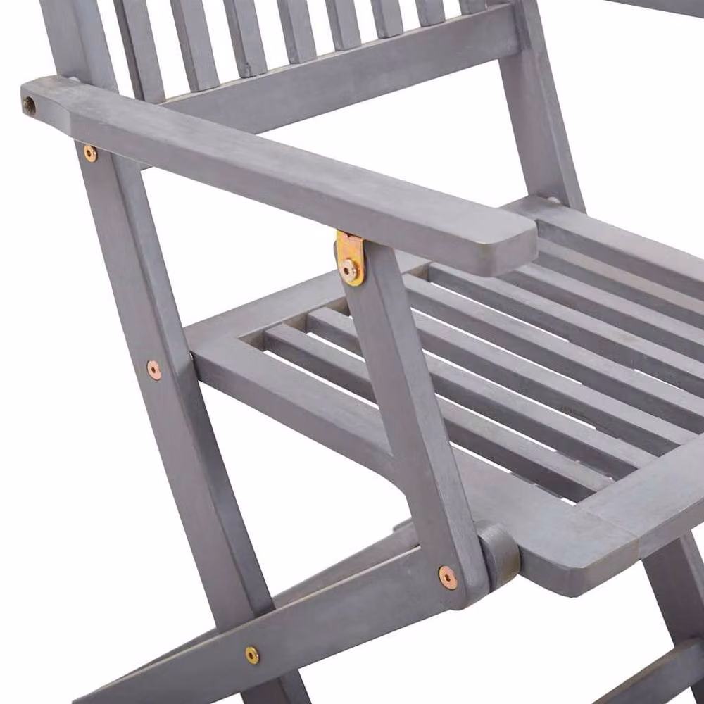 Berkfield Home Set of 6 Durable Folding Outdoor Acacia Wood Chairs in Grey – 4