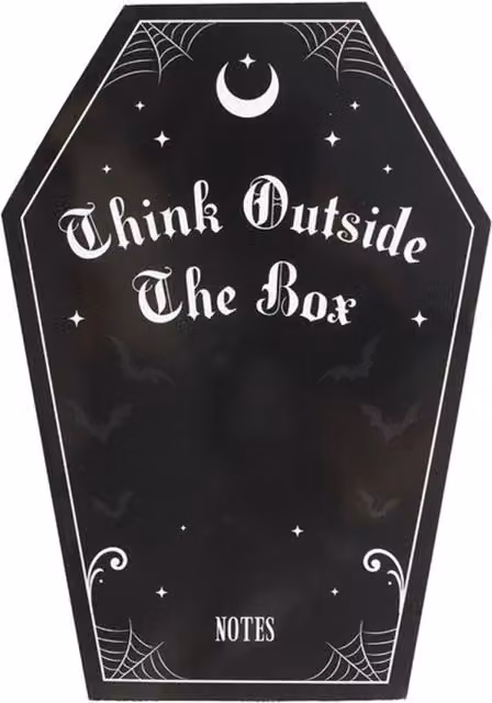 KDMK Coffin Shaped Softcover Notebook with Pink Accents in Black