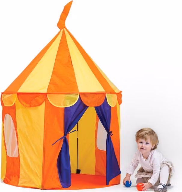Paradiso Orange and Transparent Foldable Textile Play Tent