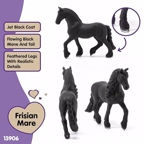 Schleich Horse Club Frisian Mare Toy Figurine in Black and Multicolour – 2