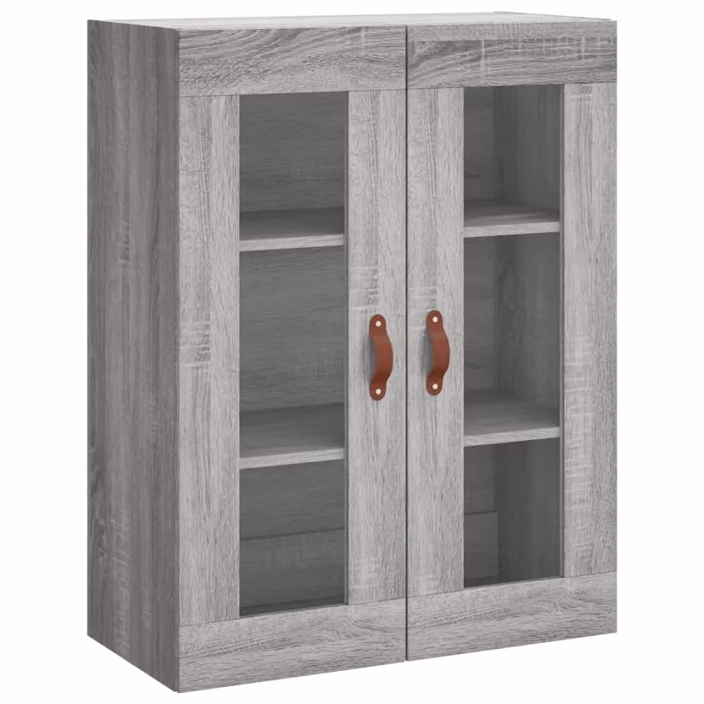 Berkfield Home Set of 2 Wall Mounted Cabinets with Glass Doors in Grey Sonoma Engineered Wood – 3