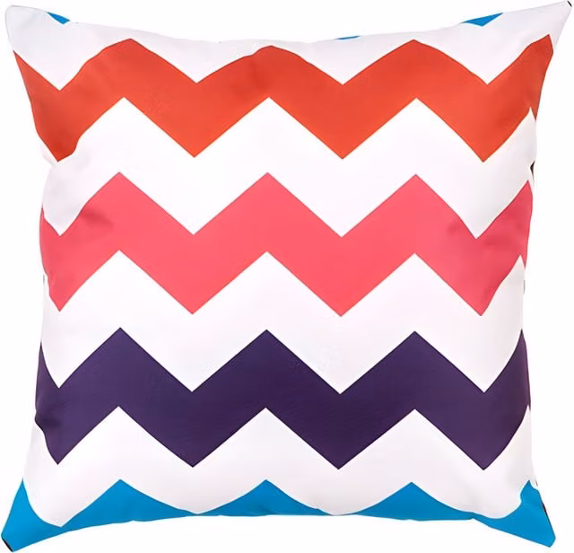 Gardenista Zigzag Multi Printed Outdoor Scatter Cushion in Multicolour Polyester