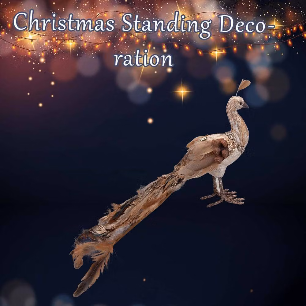 VFM e-Store Gold Peacock Christmas Decoration, W/H: 21 x 14 cm – 2