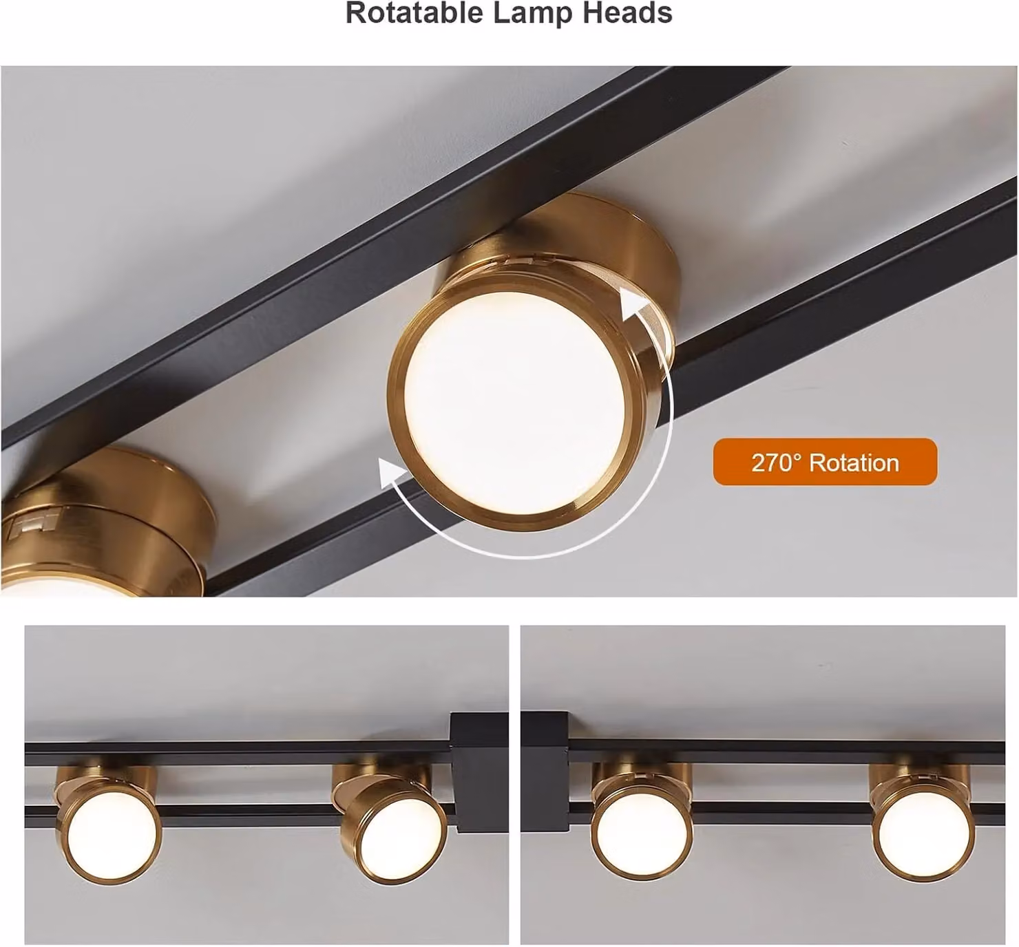 Garwarm Modern Dimmable LED Ceiling Light in Black and Gold/Brass for Living Rooms – 3