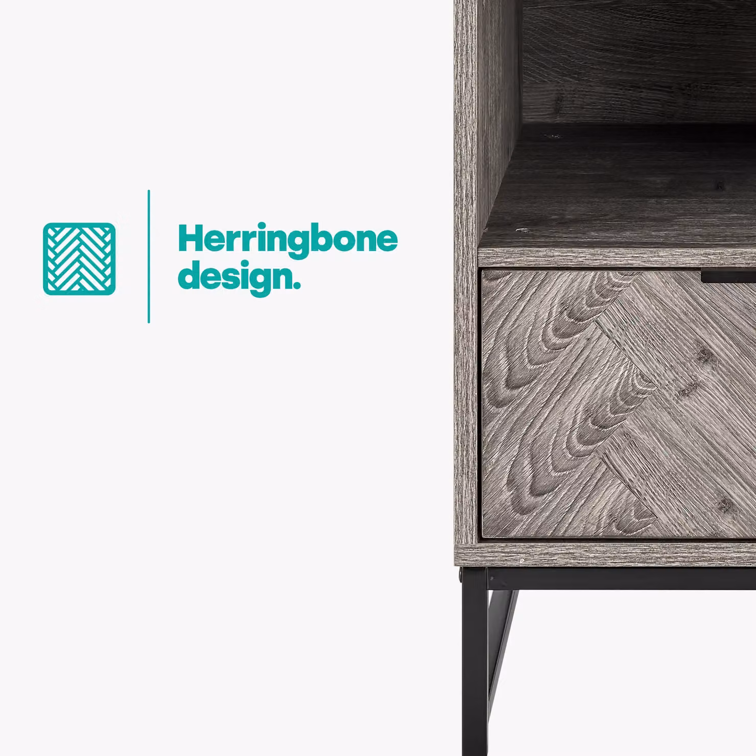 LIVIVO Grey Side Table with Drawer and Shelf – 4
