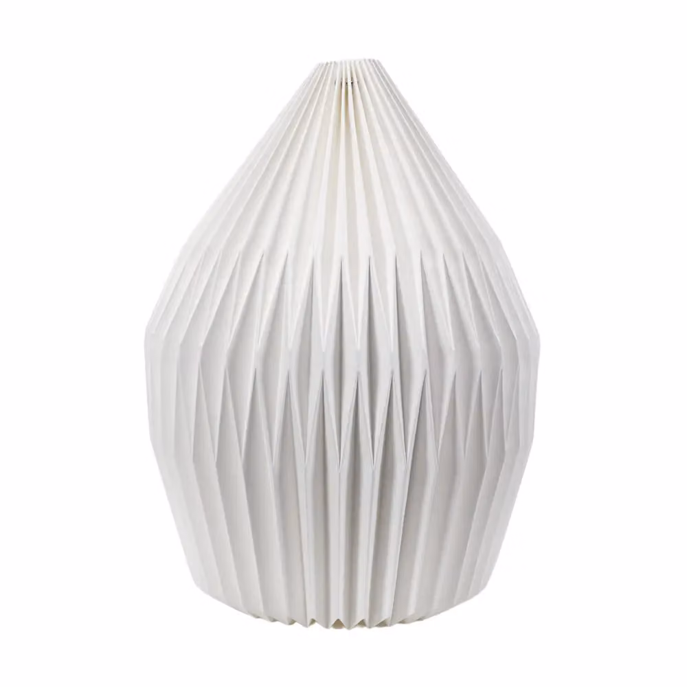 ValueLights Astrid Geometric Origami Teardrop Paper Pleated Easyfit Lamp Shade with LED Bulb, White, Width: 29.5 cm – 2